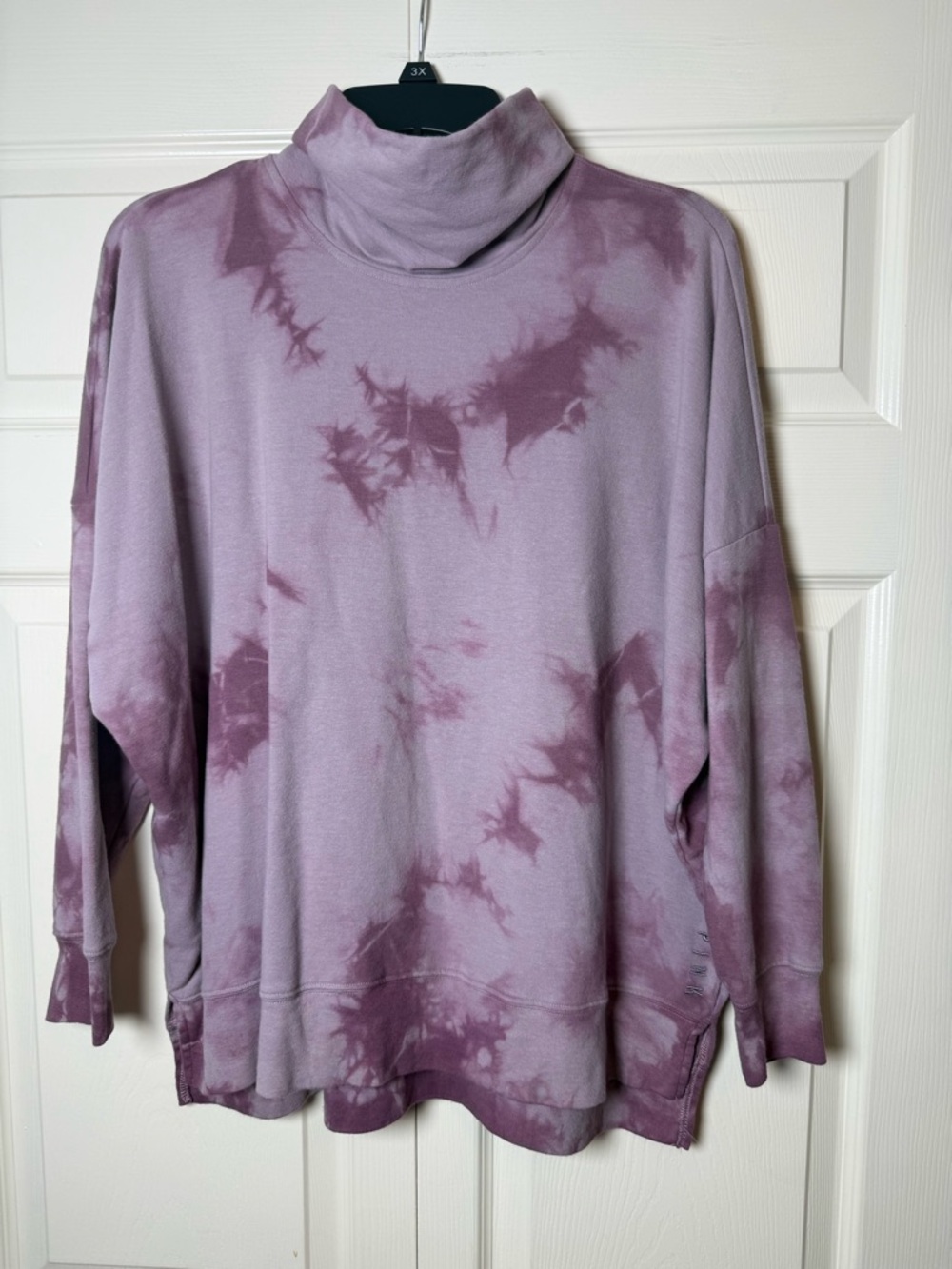 Victoria's Secret PINK Tie Dye Long Sleeve Cowl Neck Purple Sweatshirt